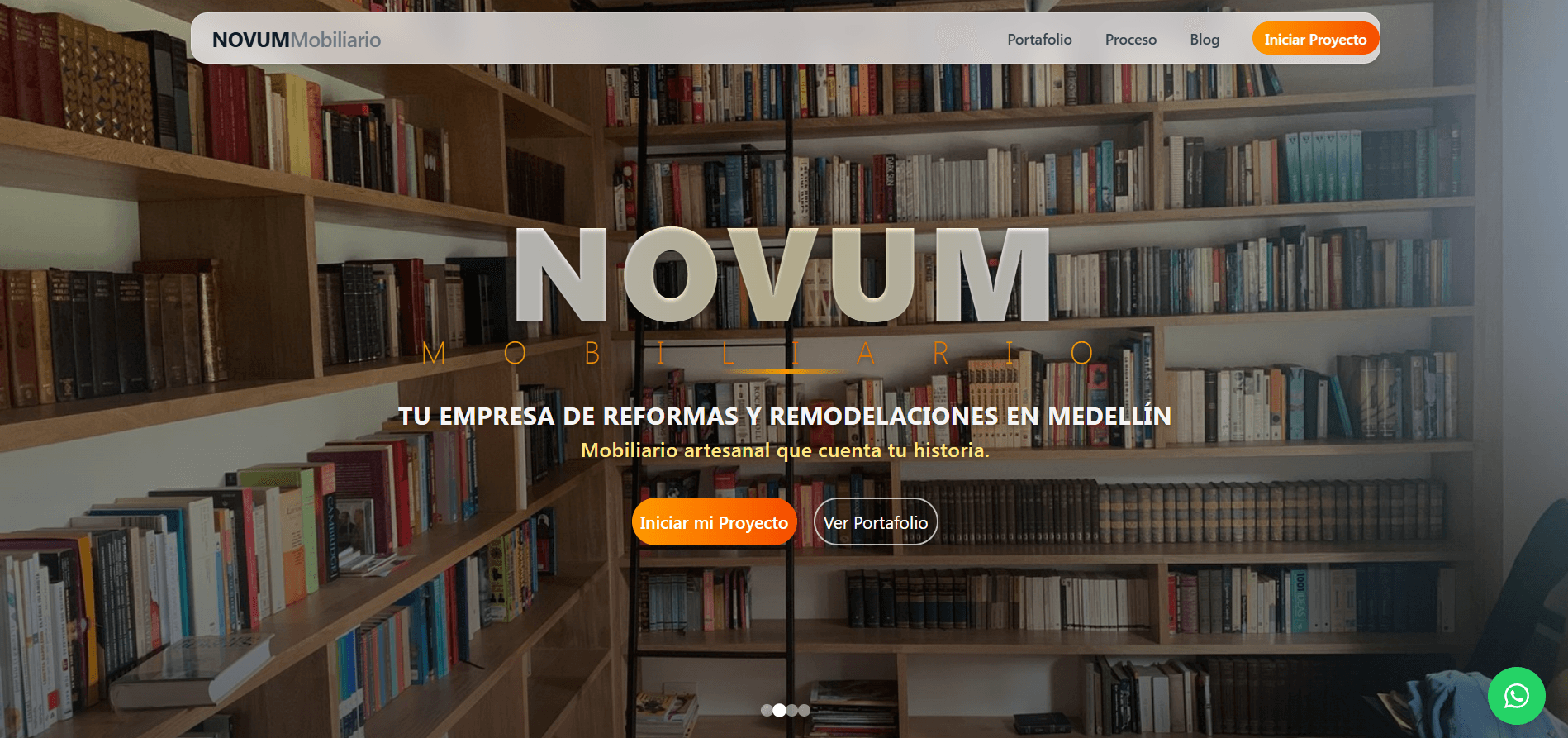 Página web de diseño de interiores