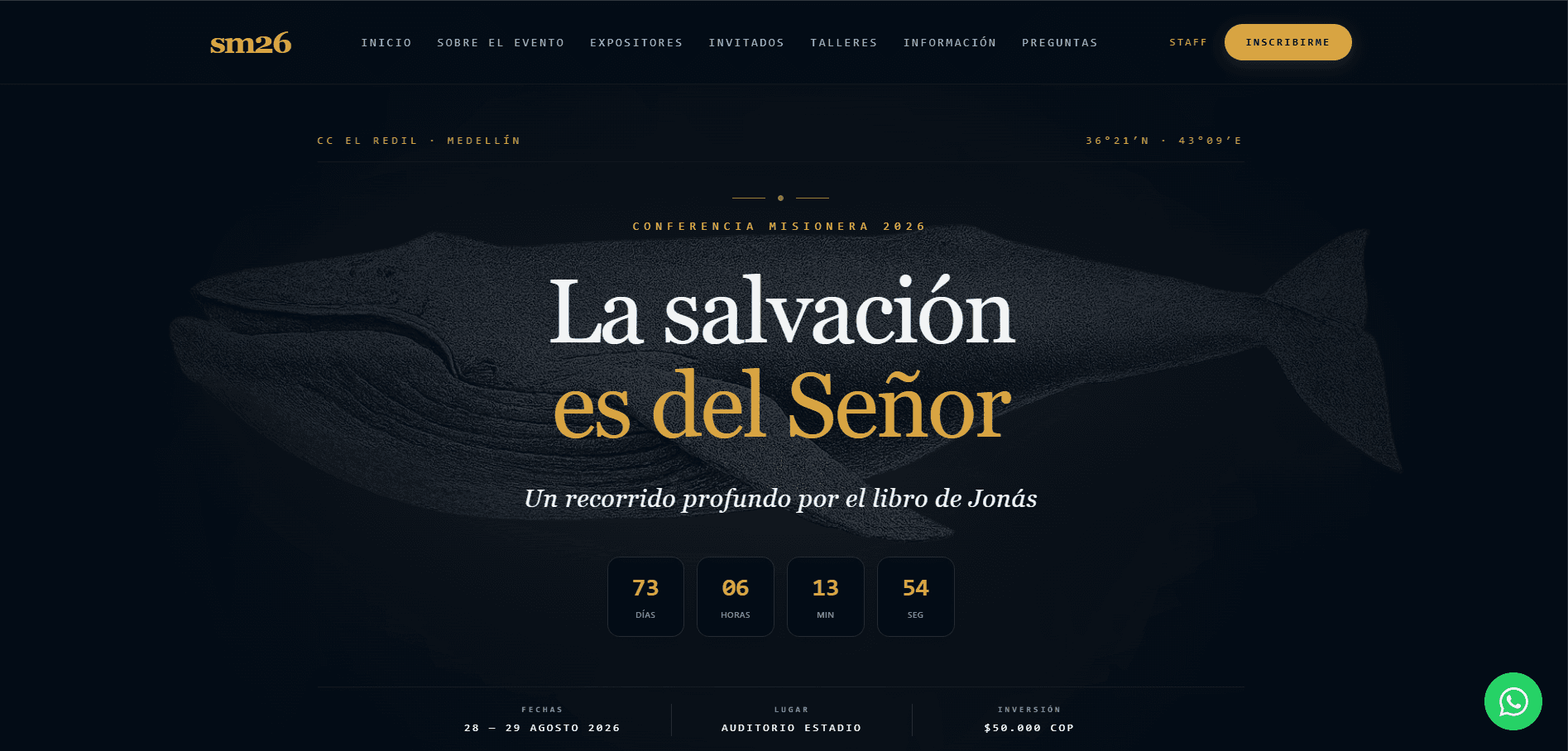 Página web informativa de evento y software de inscripción y control de entradas